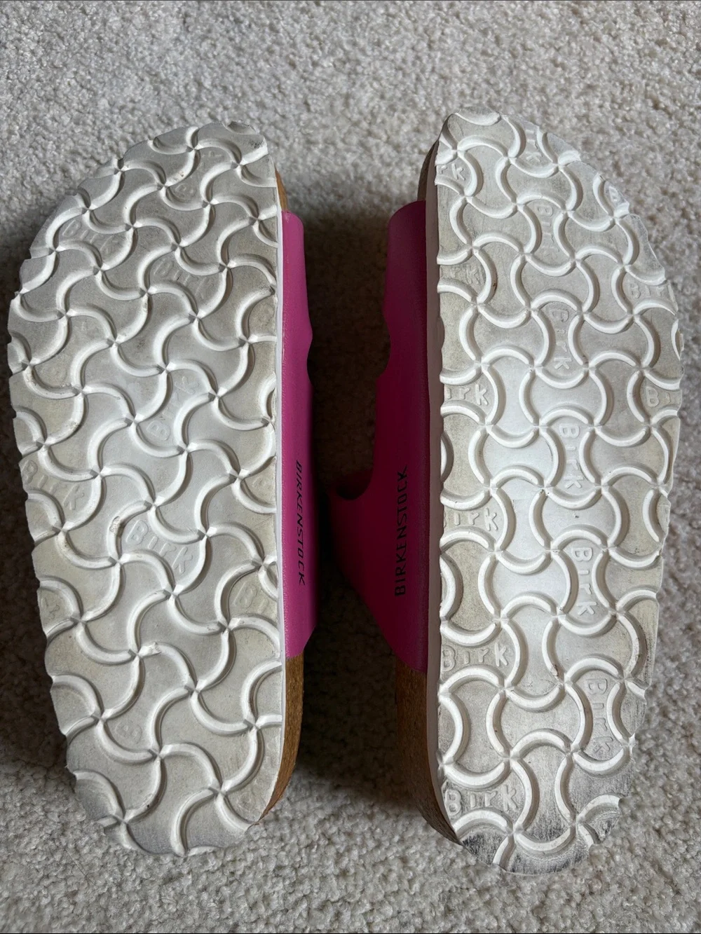 Birkenstock Florida Hot Pink Sandals size 35, size 4 / 4.5 Triple Strap